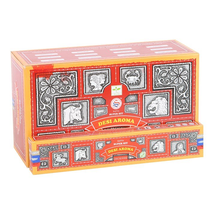12 Packs of Superhit Desi Aroma Incense Sticks by Satya - Scents & Gifts UK