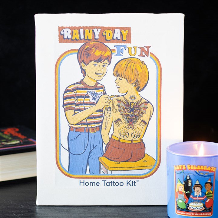 19x25cm Rainy Day Fun Canvas Plaque by Steven Rhodes - Scents & Gifts UK