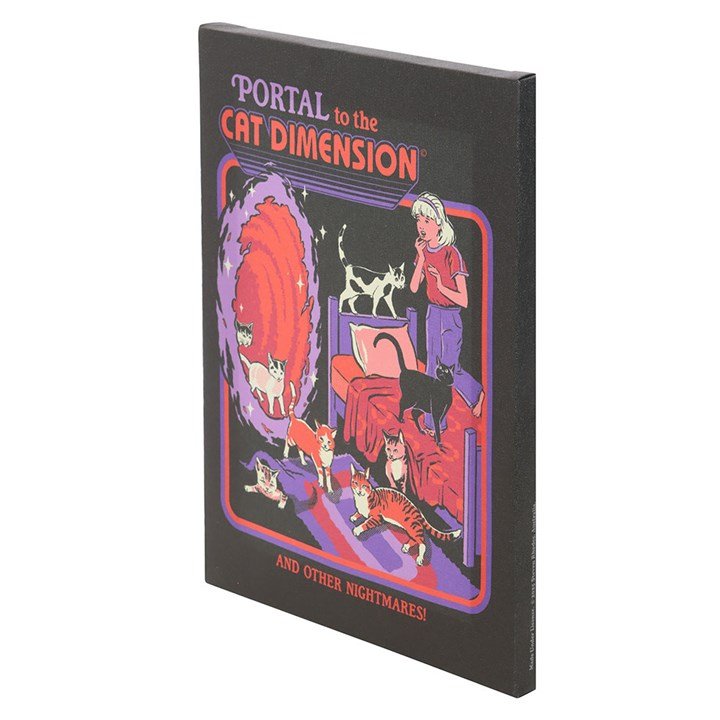 19x25cm The Cat Dimension Canvas Plaque by Steven Rhodes - Scents & Gifts UK