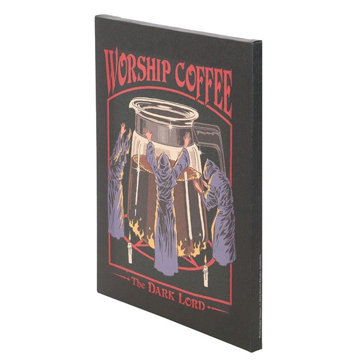19x25cm Worship Coffee Canvas Plaque by Steven Rhodes - Scents & Gifts UK