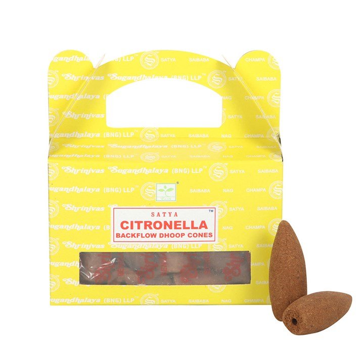 6 Packs of Citronella Backflow Dhoop Incense Cones by Satya - Scents & Gifts UK