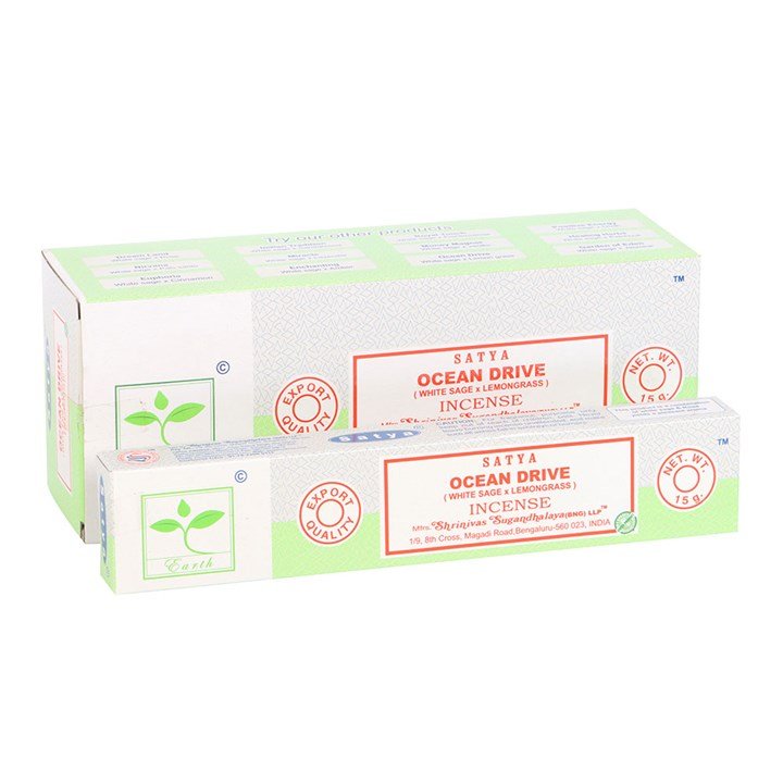 6 Packs of Ocean Drive Earth Incense by Satya - Scents & Gifts UK