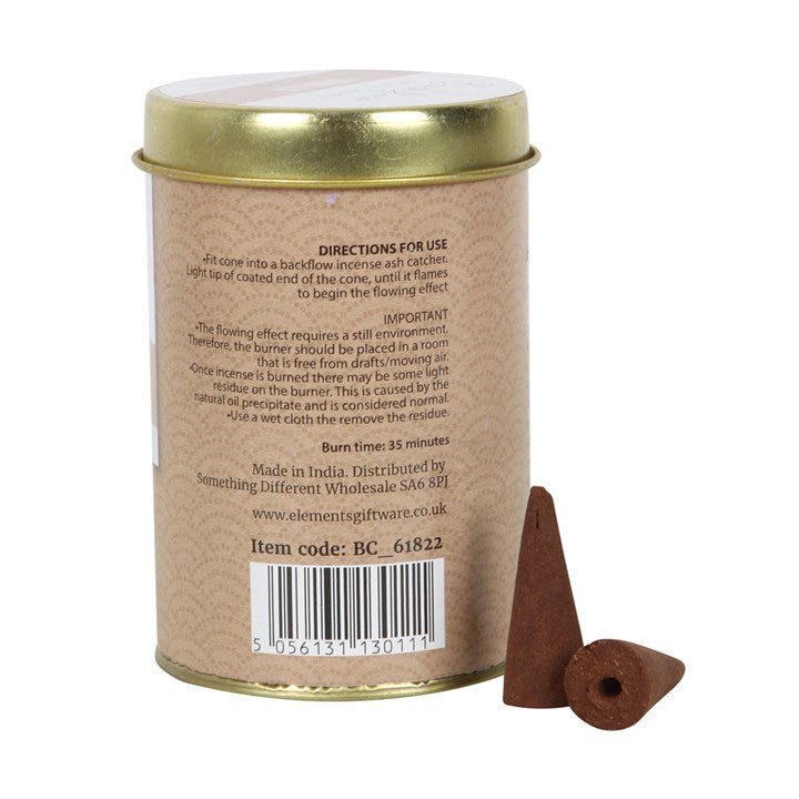 6 Tins of Elements Vanilla Jumbo Backflow Cones - Scents & Gifts UK