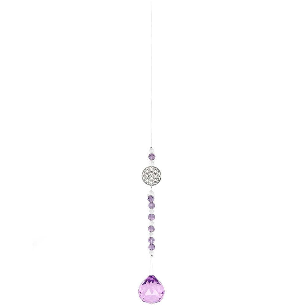 Purple Hanging Flower of Life Crystal