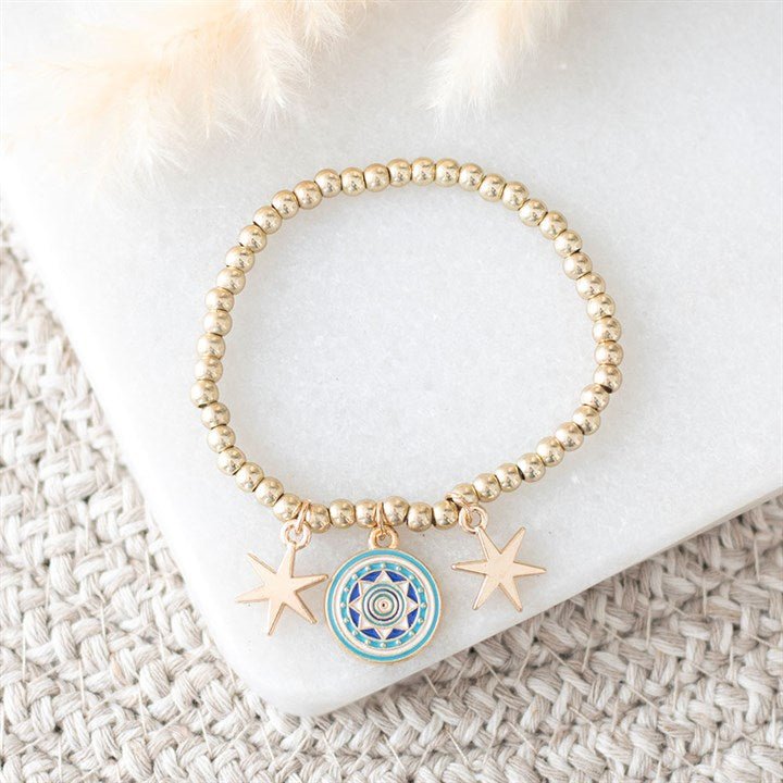 All Seeing Eye Beaded Charm Bracelet - Scents & Gifts UK