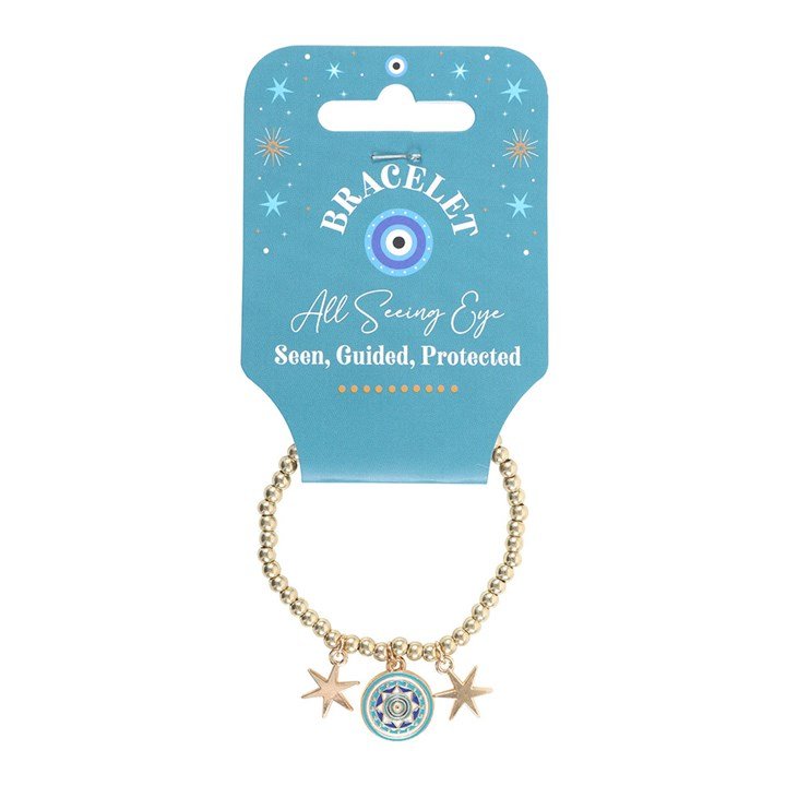 All Seeing Eye Beaded Charm Bracelet - Scents & Gifts UK