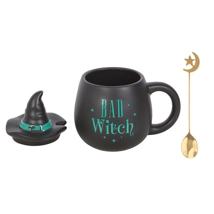 Bad Witch Lidded Mug with Spoon - Scents & Gifts UK
