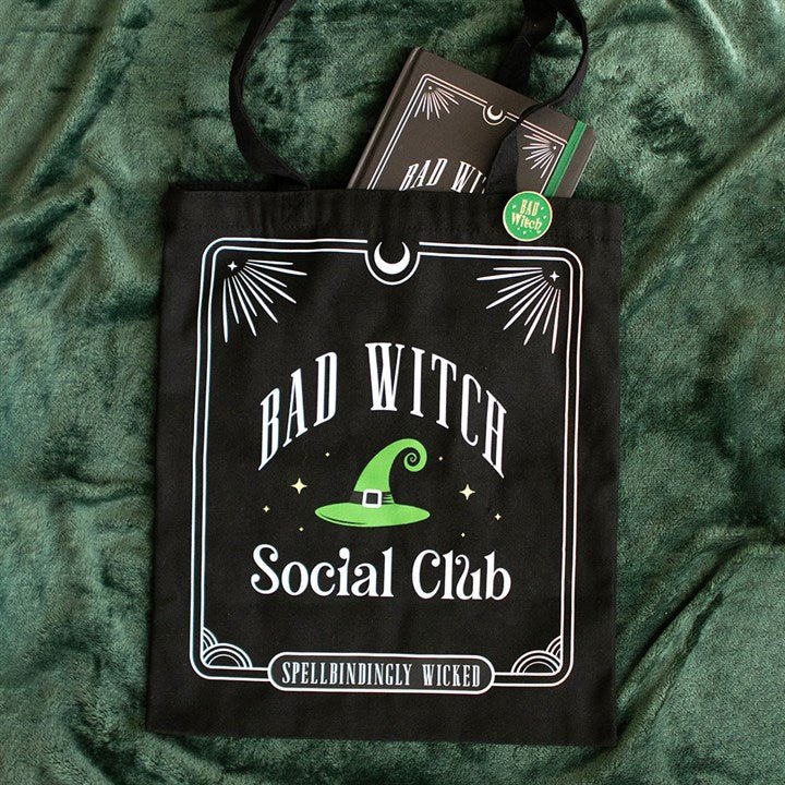 Bad Witch Social Club Polycotton Tote Bag with Pin Badge - Scents & Gifts UK