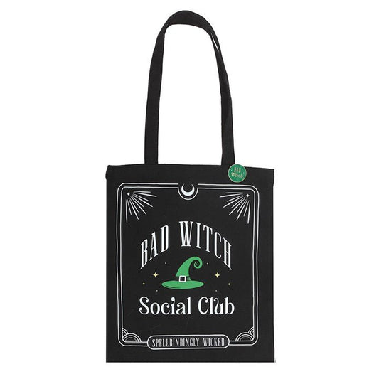 Bad Witch Social Club Polycotton Tote Bag with Pin Badge - Scents & Gifts UK