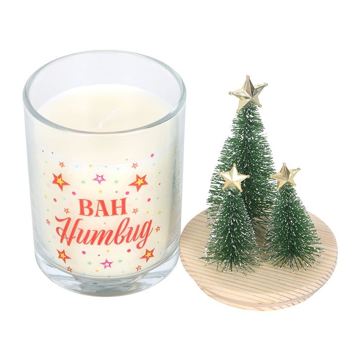 Bah Humbug Orange & Clove Glass Candle with Tree - Scents & Gifts UK