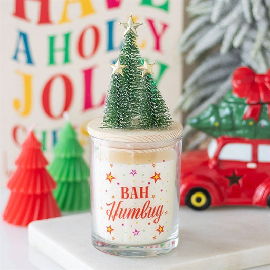 Bah Humbug Orange & Clove Glass Candle with Tree - Scents & Gifts UK