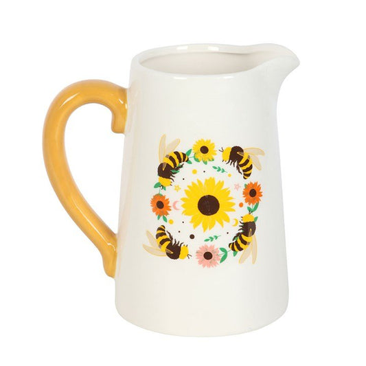 Bee and Sunflower Ceramic Flower Jug - Scents & Gifts UK
