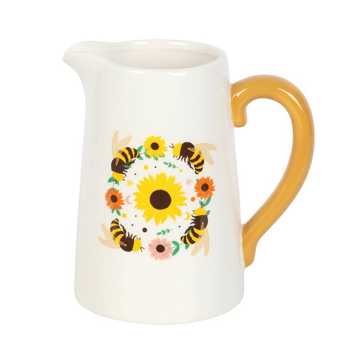 Bee and Sunflower Ceramic Flower Jug - Scents & Gifts UK