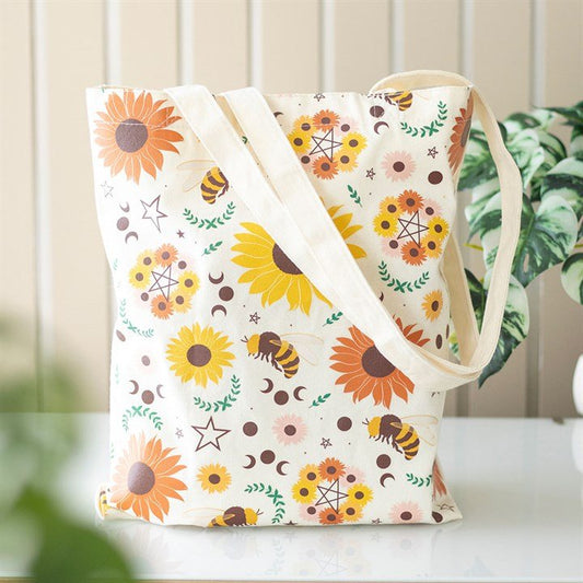 Bee Radiant Print Polycotton Tote Bag - Scents & Gifts UK