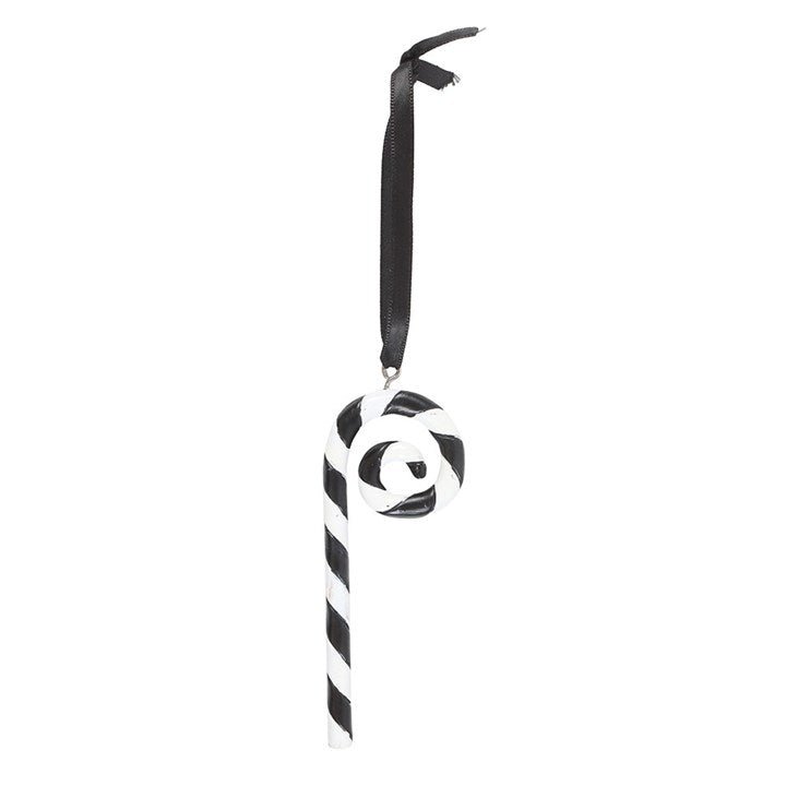 Black and White Candy Cane Hanging Ornament - Scents & Gifts UK