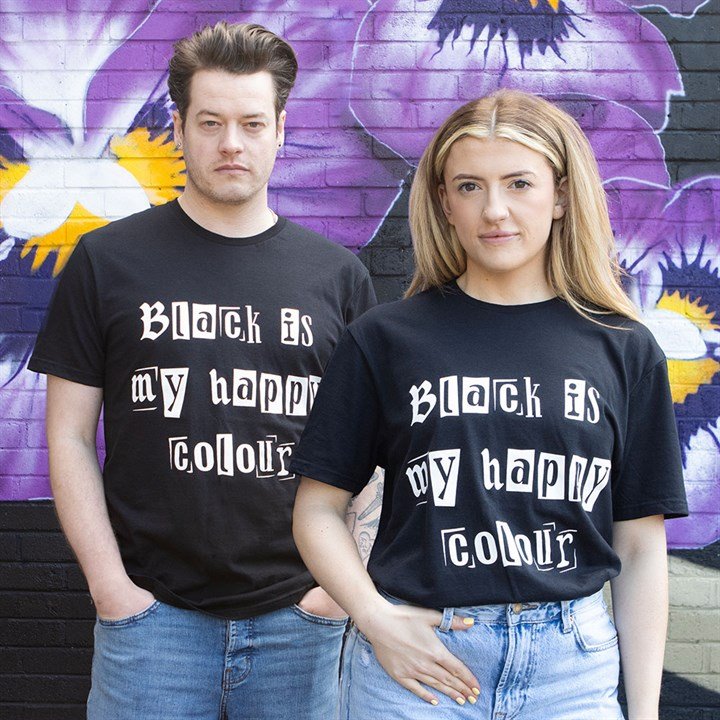 Black is My Happy Colour Unisex T-shirt Size S - Scents & Gifts UK
