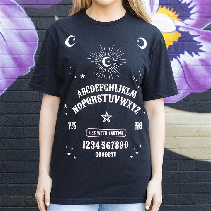 Black Talking Board Unisex T-shirt Size M - Scents & Gifts UK