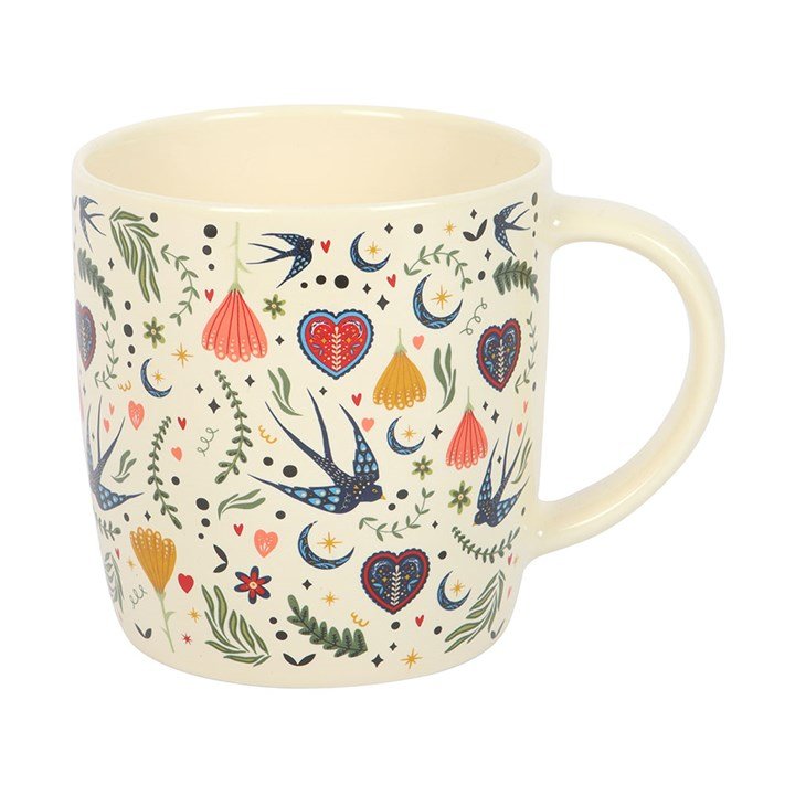 Cream Midnight Bloom Print Mug - Scents & Gifts UK