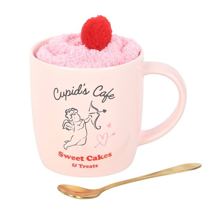 Cupid's Café Mug, Spoon and Socks Set - Scents & Gifts UK