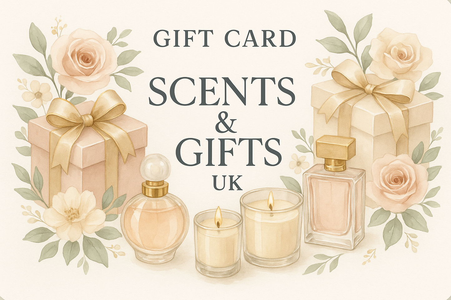 Gift card design for Scents & Gifts UK