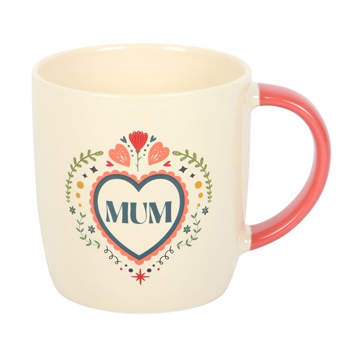 Mum Folk Heart Mug - Scents & Gifts UK