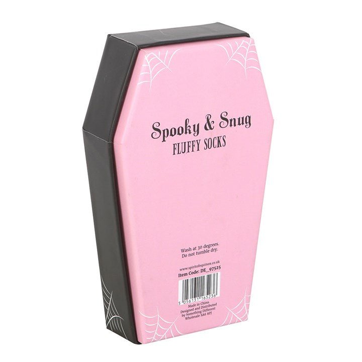 Pink and Black Striped Socks in Coffin Gift Box - Scents & Gifts UK