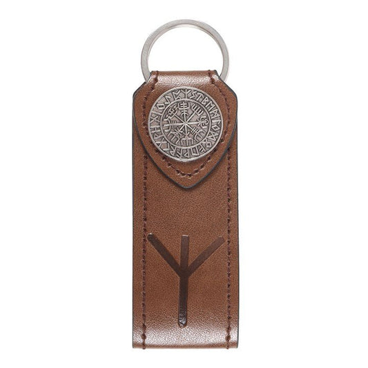 Protection Viking Rune Faux Leather Keyring - Scents & Gifts UK