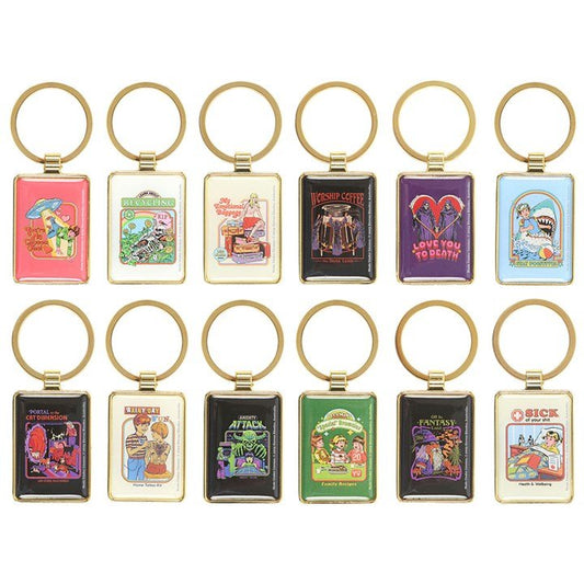 Set of 12 Enamel Keyrings by Steven Rhodes - Scents & Gifts UK