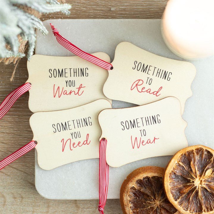 Set of 4 Reusable Wooden Gift Tags - Scents & Gifts UK