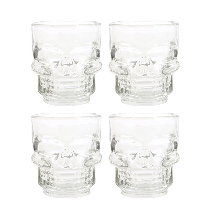 Set of 4 Skull Shot Glasses Set - Scents & Gifts UK