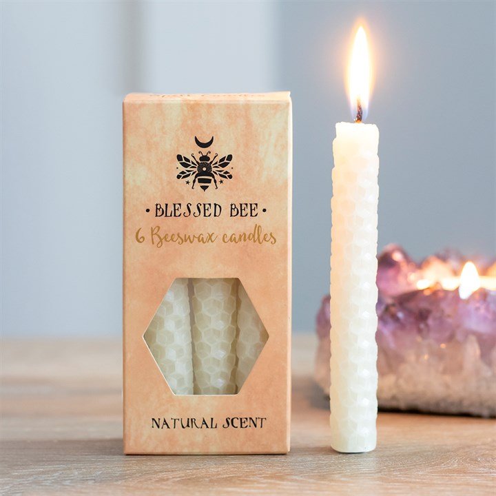 Set of 6 Cream Beeswax Spell Candles - Scents & Gifts UK