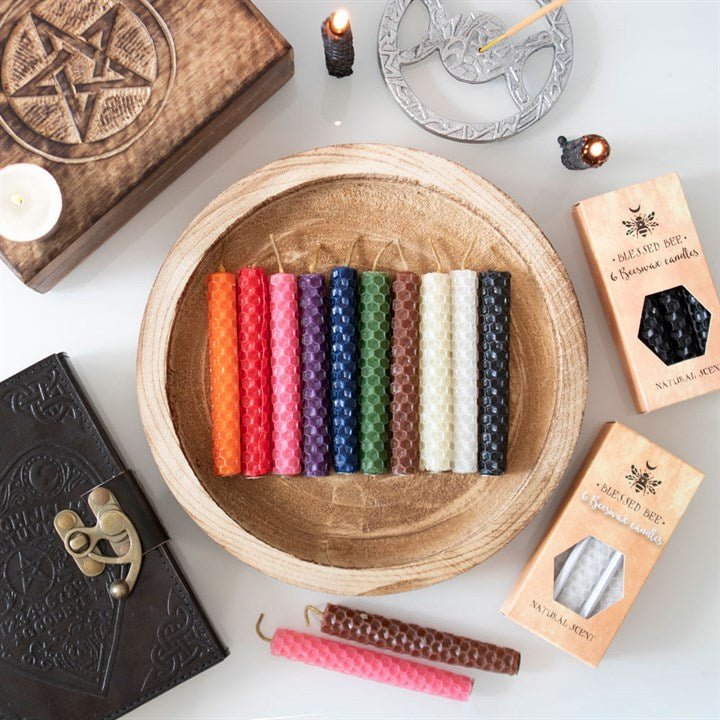 Set of 6 Cream Beeswax Spell Candles - Scents & Gifts UK