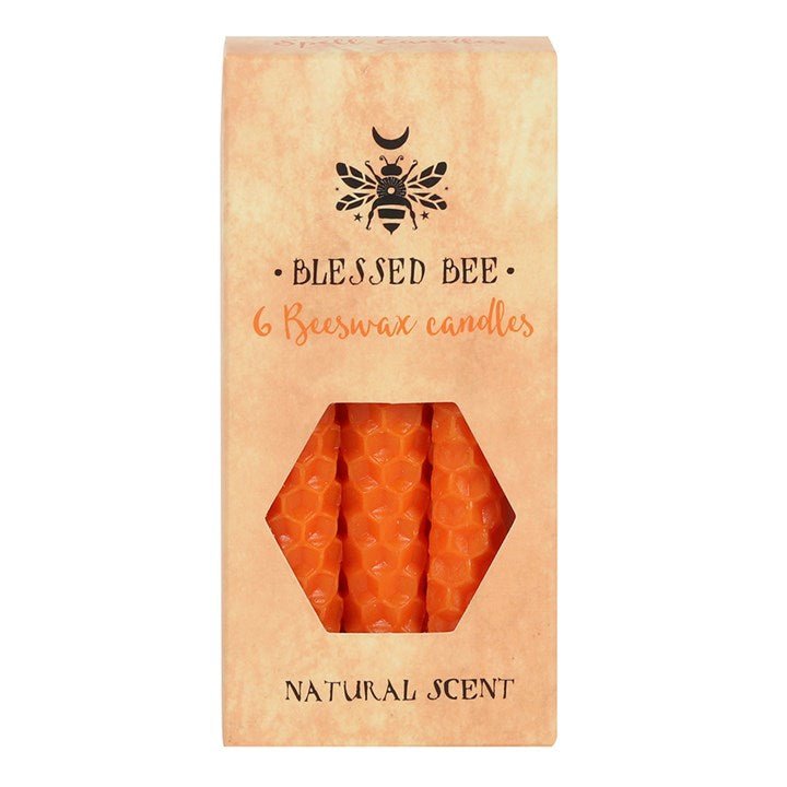 Set of 6 Orange Beeswax Spell Candles - Scents & Gifts UK