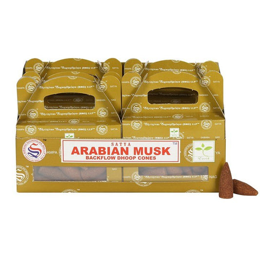 Set of 6 Packets of Arabian Musk Backflow Dhoop Cones by Satya - Scents & Gifts UK