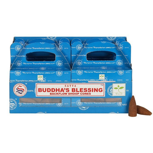 Set of 6 Packets of Buddha's Blessing Backflow Dhoop Cones by Satya - Scents & Gifts UK