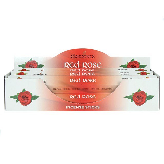 Set of 6 Packets of Elements Red Rose Incense Sticks - Scents & Gifts UK