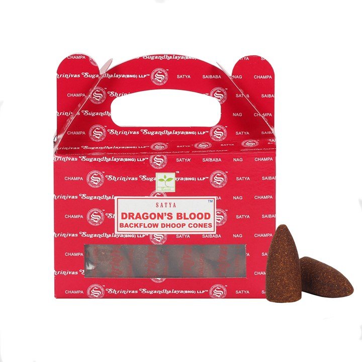 Set of 6 Packets of Satya Dragon's Blood Backflow Dhoop Cones - Scents & Gifts UK