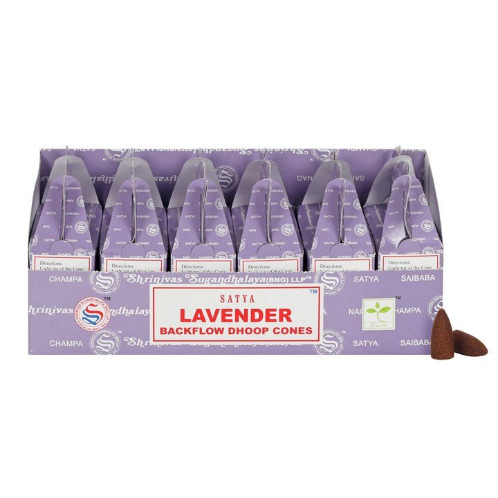 Set of 6 Packets of Satya Lavender Backflow Dhoop Cones - Scents & Gifts UK