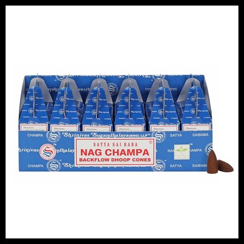 Set of 6 Packets of Satya Nag Champa Backflow Dhoop Cones - Scents & Gifts UK