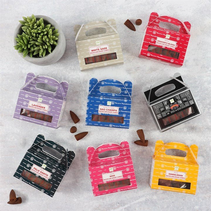 Set of 6 Packets of Satya Rose Backflow Dhoop Cones - Scents & Gifts UK