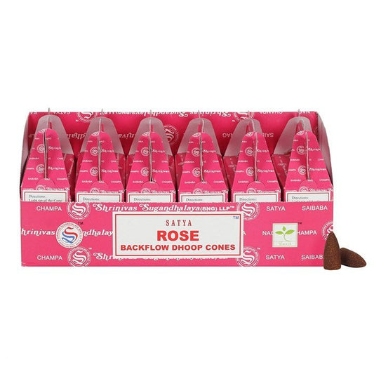 Set of 6 Packets of Satya Rose Backflow Dhoop Cones - Scents & Gifts UK
