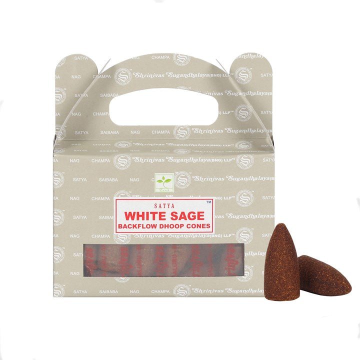 Set of 6 Packets of Satya White Sage Backflow Dhoop Cones - Scents & Gifts UK