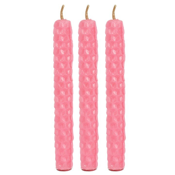 Set of 6 Pink Beeswax Spell Candles - Scents & Gifts UK