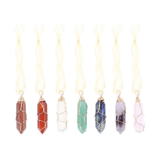 Set of 7 Hanging Crystal Tree Decorations - Scents & Gifts UK