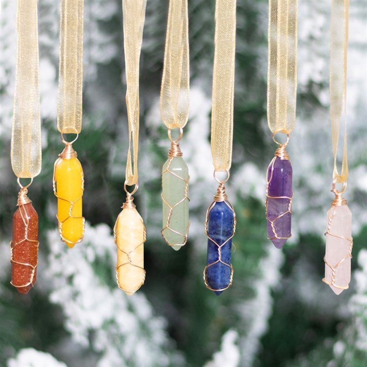 Set of 7 Hanging Crystal Tree Decorations - Scents & Gifts UK
