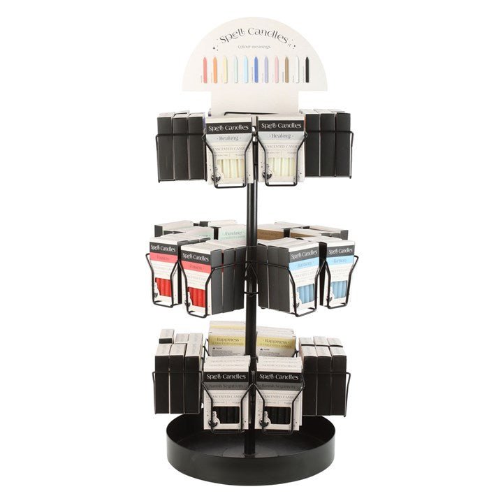 Set of 72 Herbal Magick Spell Candles on Tabletop Spinner Display - Scents & Gifts UK