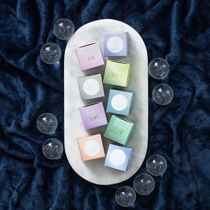 Set of 9 Angel Number Crystal Balls - Scents & Gifts UK