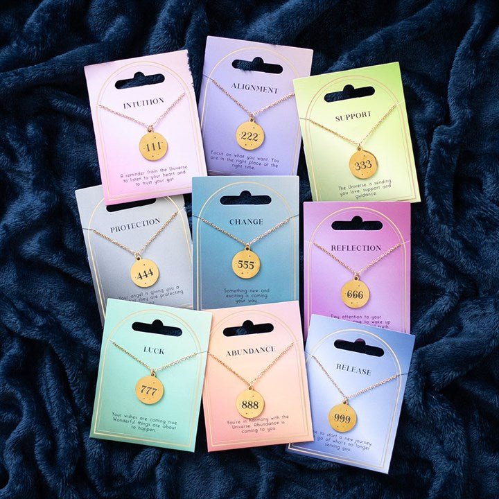 Set of 9 Angel Number Necklaces - Scents & Gifts UK