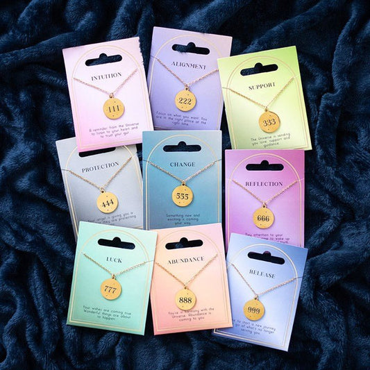 Set of 9 Angel Number Necklaces - Scents & Gifts UK