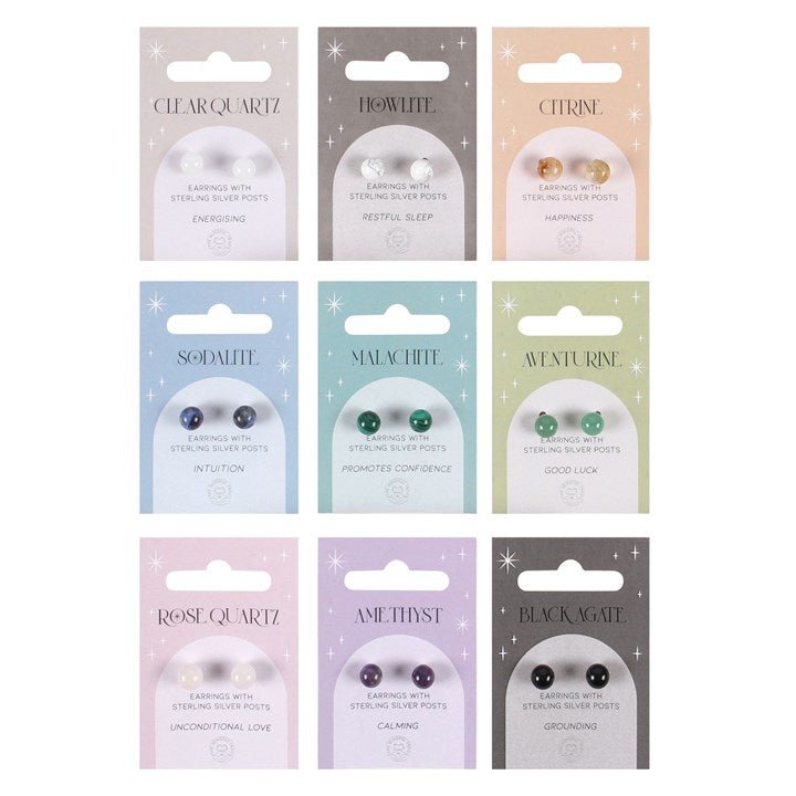 Set of 9 Semi Precious Crystal Earrings - Scents & Gifts UK
